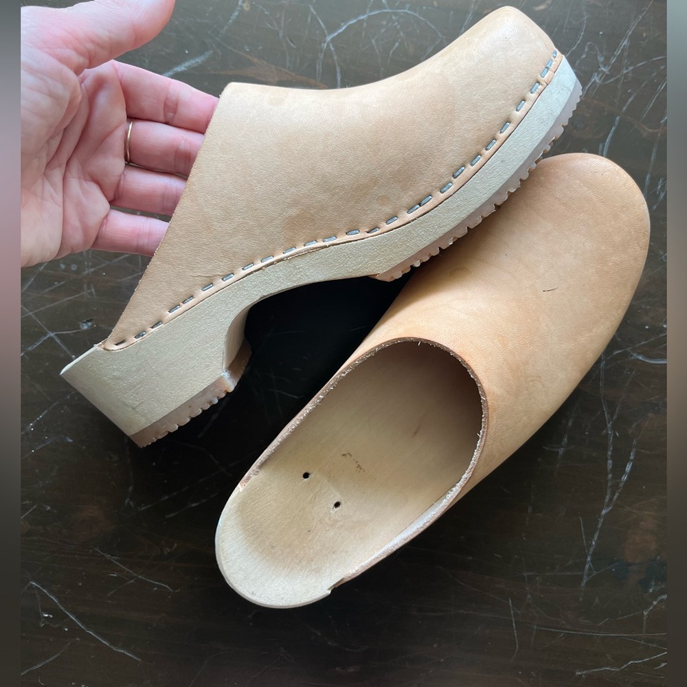 Natural Clogs Tan Wooden 38 7.5